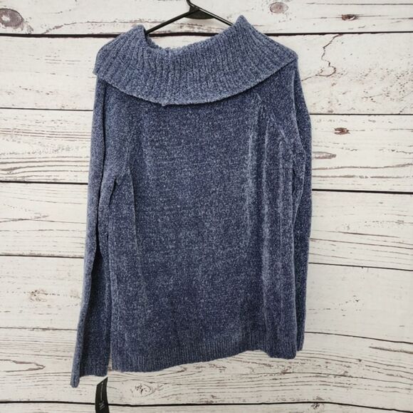 INC Blue Chenille Cowl-Neck Sweater XL NWT - Picture 4 of 7